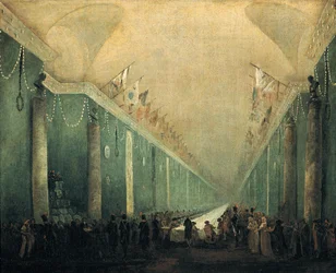 Bankett für Napoleon Bonaparte (1769-1821) in der Grande Galerie des Louvre, 20. Dezember 1797